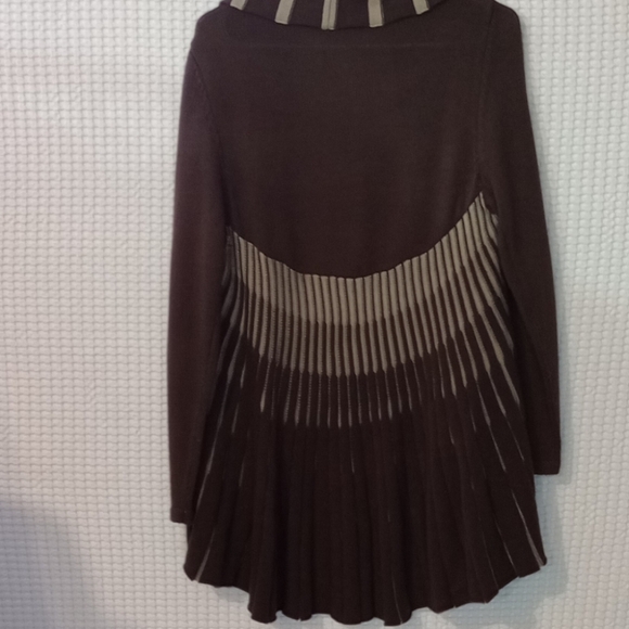 Kaktus Pleated Fan Tail Sweater Medium MED Bohemian Cardigan LNC - Picture 2 of 4